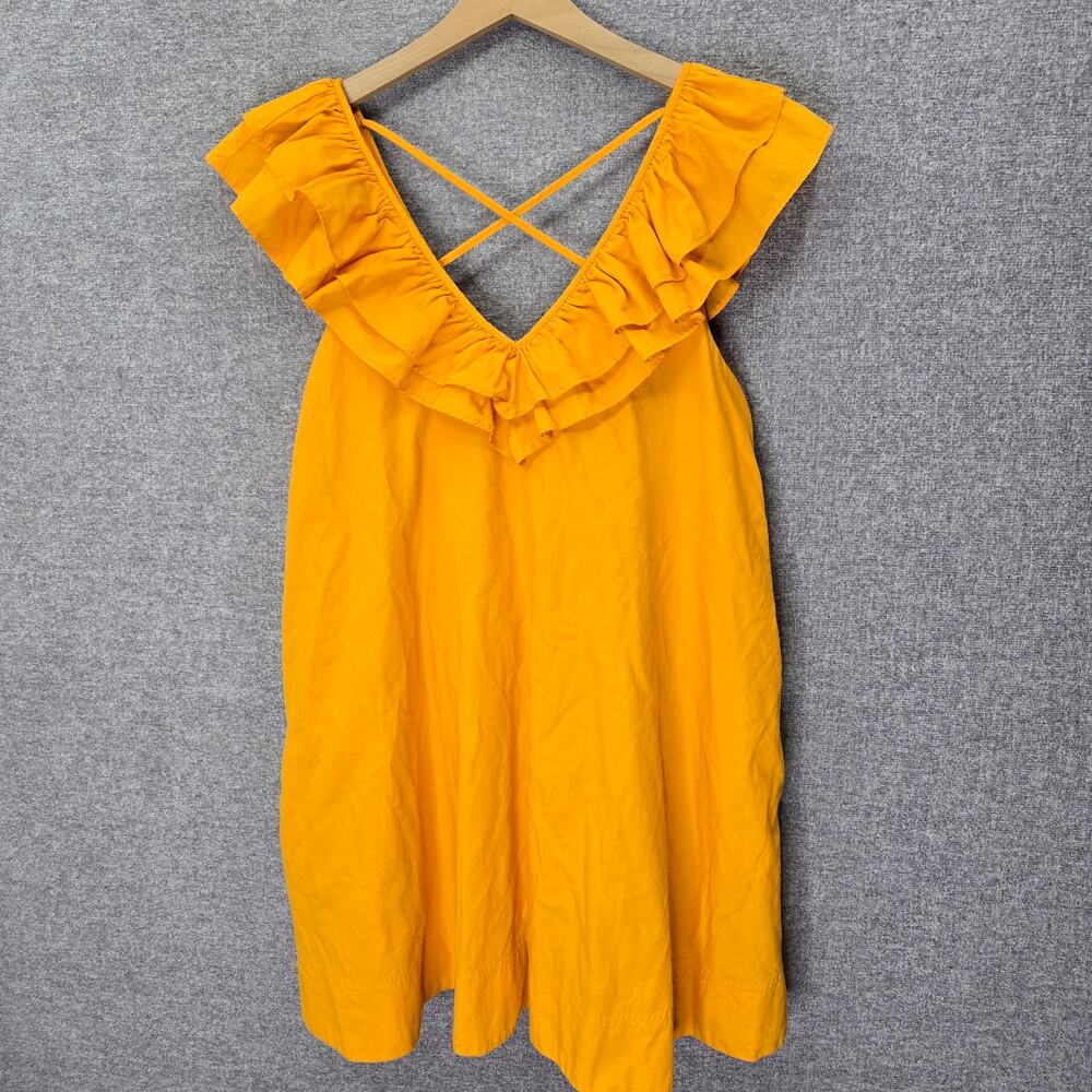 MAEVE RUFFLE TUNIC MINI DRESS, SIZE M